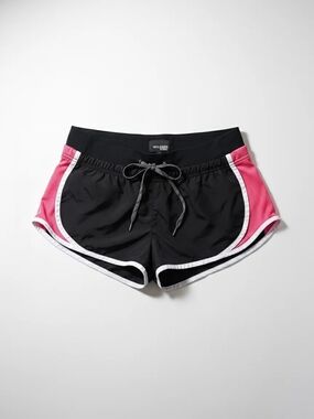 Wilfred Black and Pink Racer-Trim Athletic Shorts